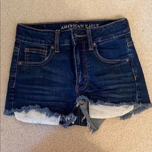 America Eagle high rise denim shorts